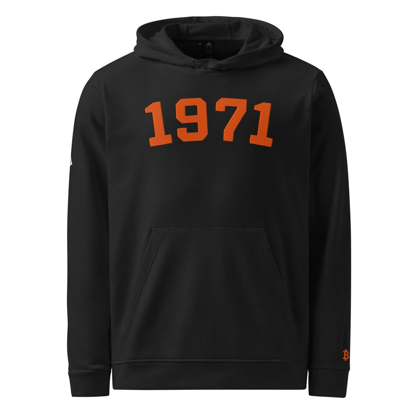 1971 / Embroidered Adidas Bitcoin Hoodie - SVRN_T - The Orange Habit
