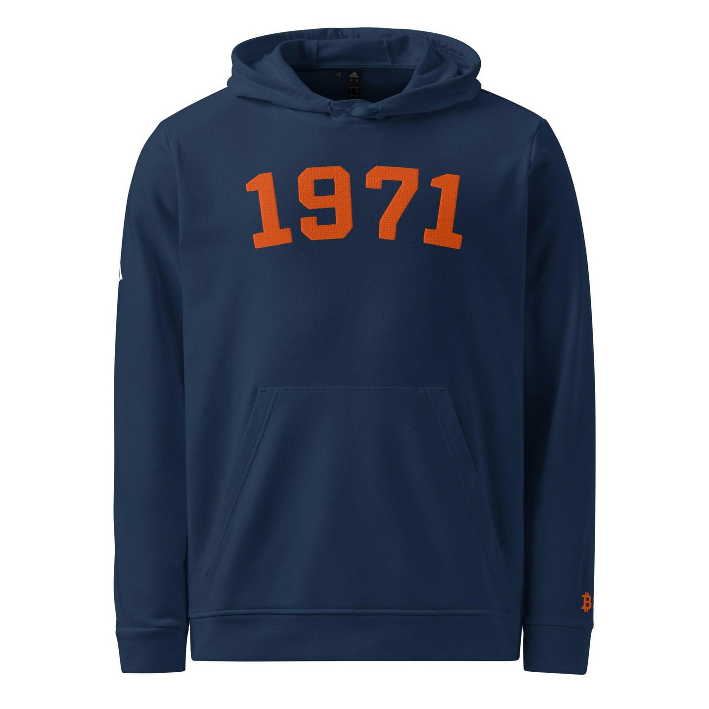 1971 / Embroidered Adidas Bitcoin Hoodie - SVRN_T - The Orange Habit