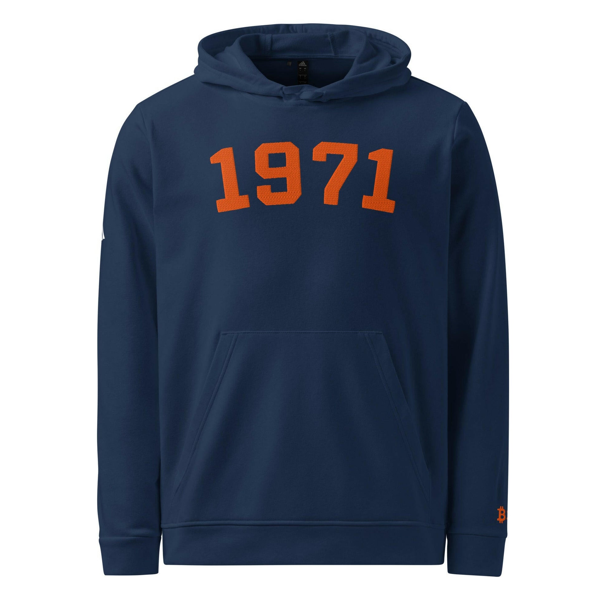 1971 / Embroidered Adidas Bitcoin Hoodie - SVRN_T - The Orange Habit