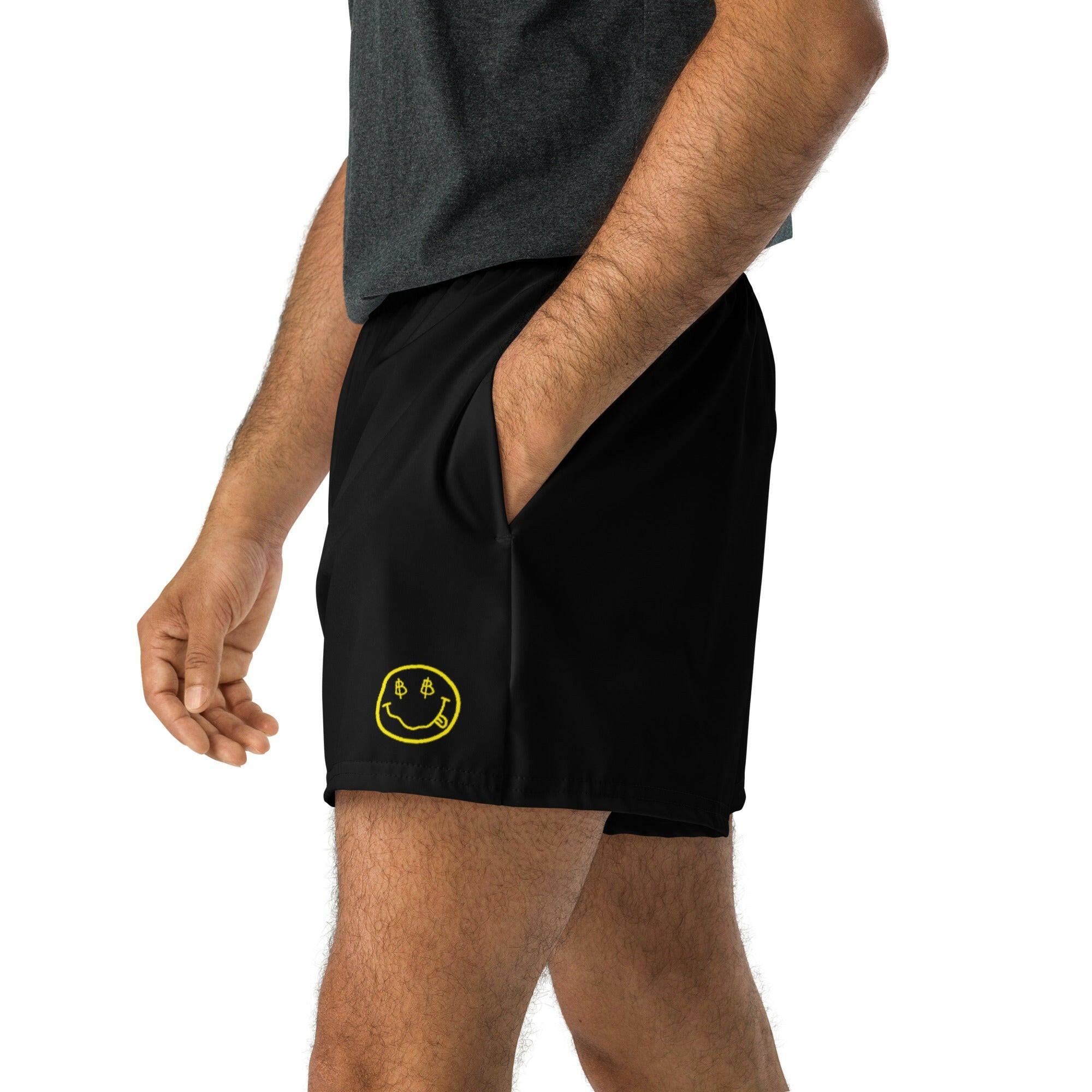 Satoshi Smiles / Unisex Bitcoin Shorts by SVRN_T - SVRN_T - The Orange Habit