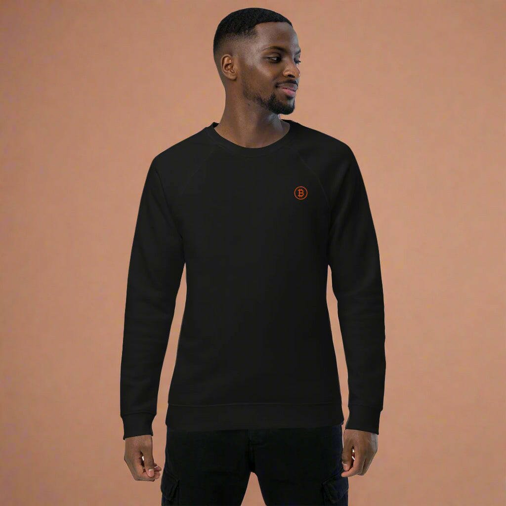 Branded - Orange B / Organic Raglan Bitcoin Sweatshirt - SVRN_T - The Orange Habit