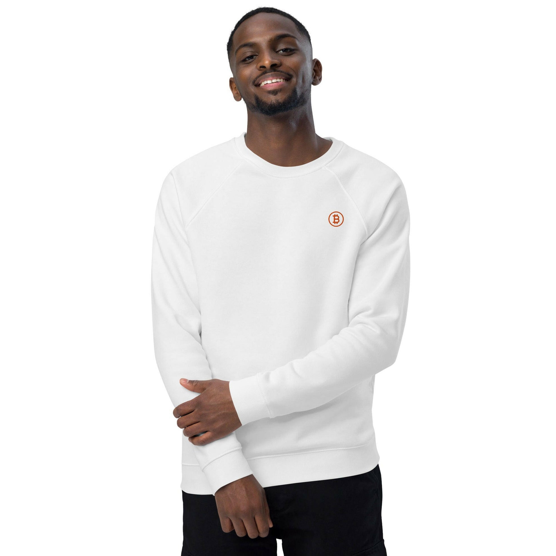 Branded - Orange B / Organic Raglan Bitcoin Sweatshirt - SVRN_T - The Orange Habit