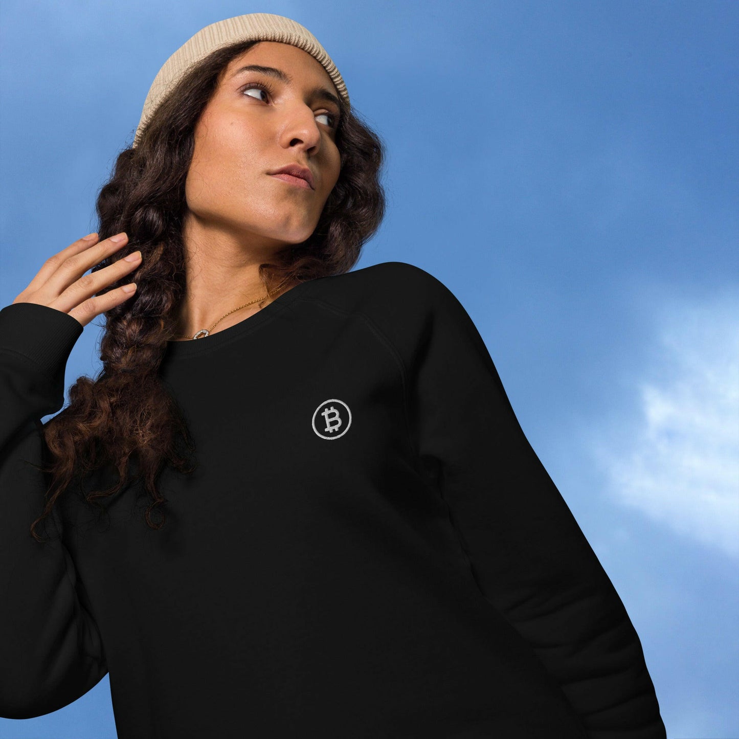 Branded / Organic Raglan Bitcoin Sweatshirt - SVRN_T - The Orange Habit