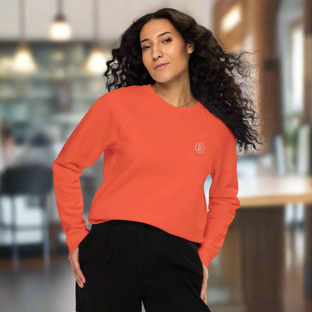 Branded / Organic Raglan Bitcoin Sweatshirt - SVRN_T - The Orange Habit