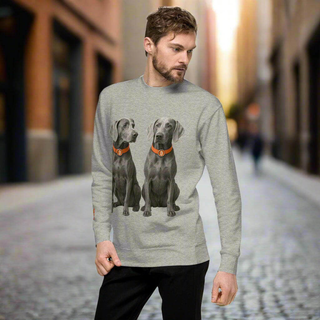HODL Dog - Weimaraner / Bitcoin Sweatshirt - SVRN_T - The Orange Habit