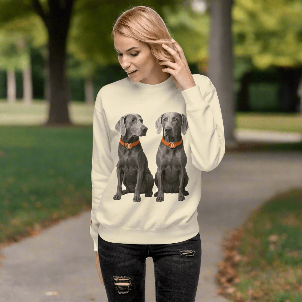 HODL Dog - Weimaraner / Bitcoin Sweatshirt - SVRN_T - The Orange Habit