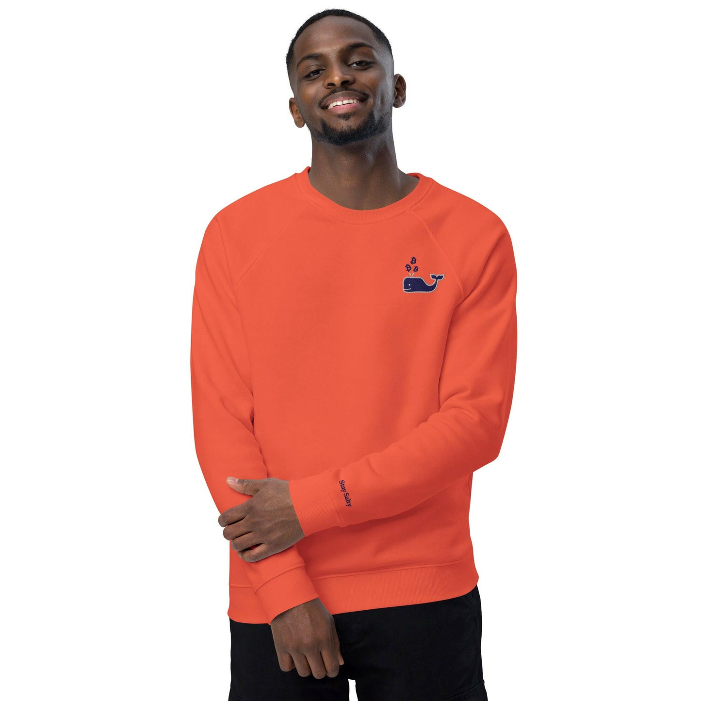 Bitcoin Whale / Organic Raglan Sweatshirt - SVRN_T - The Orange Habit