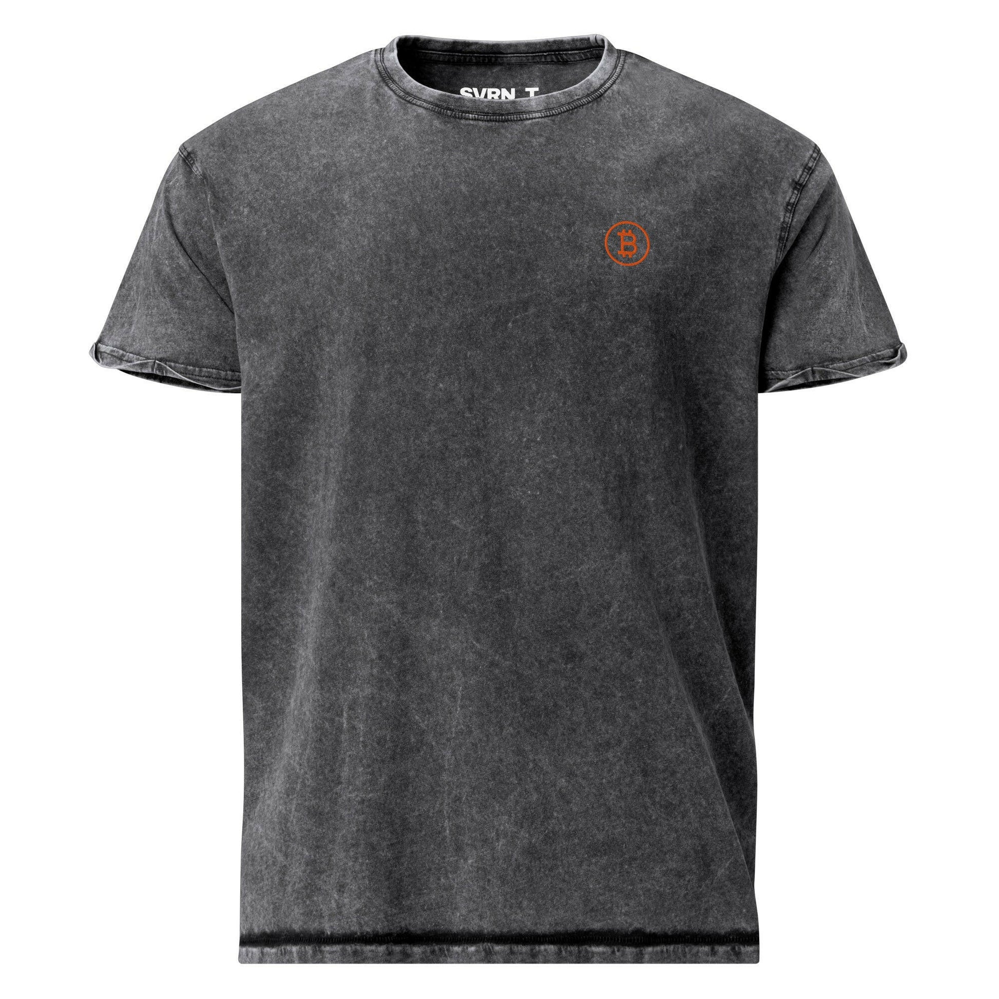 Branded / Denim Bitcoin T-Shirt - SVRN_T - The Orange Habit