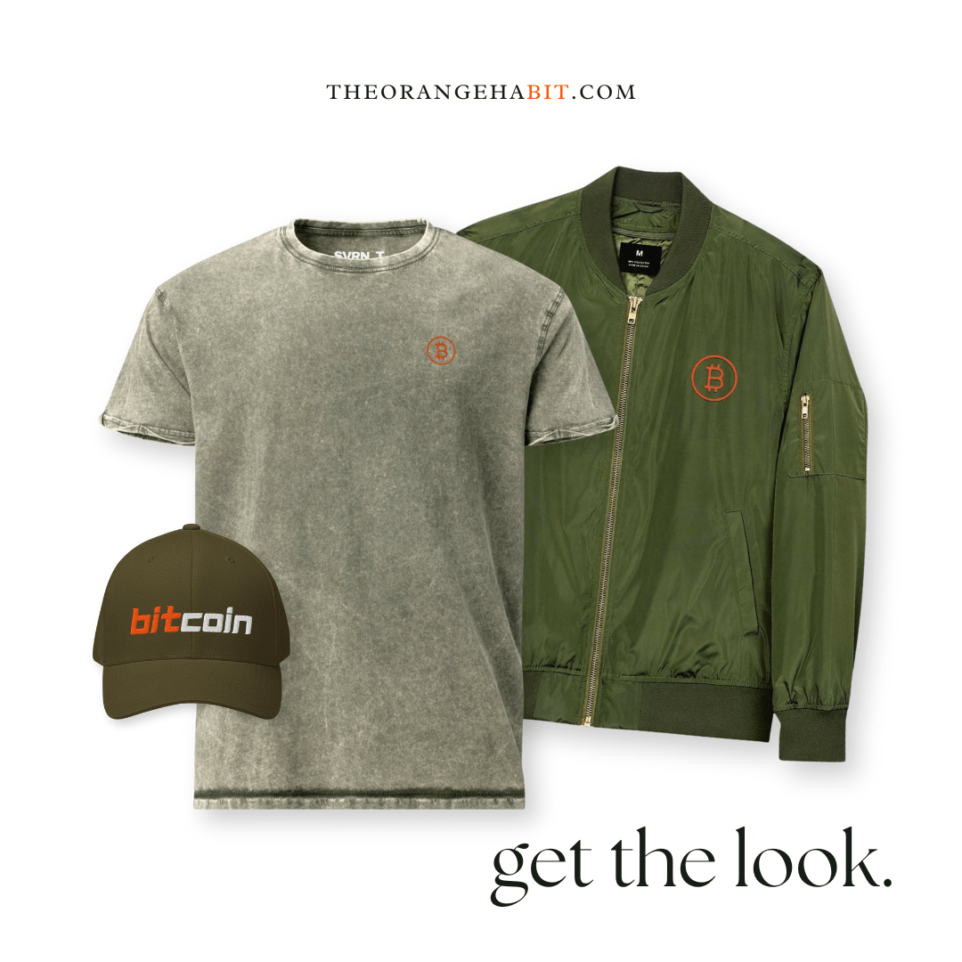 Branded / Denim Bitcoin T-Shirt - SVRN_T - The Orange Habit