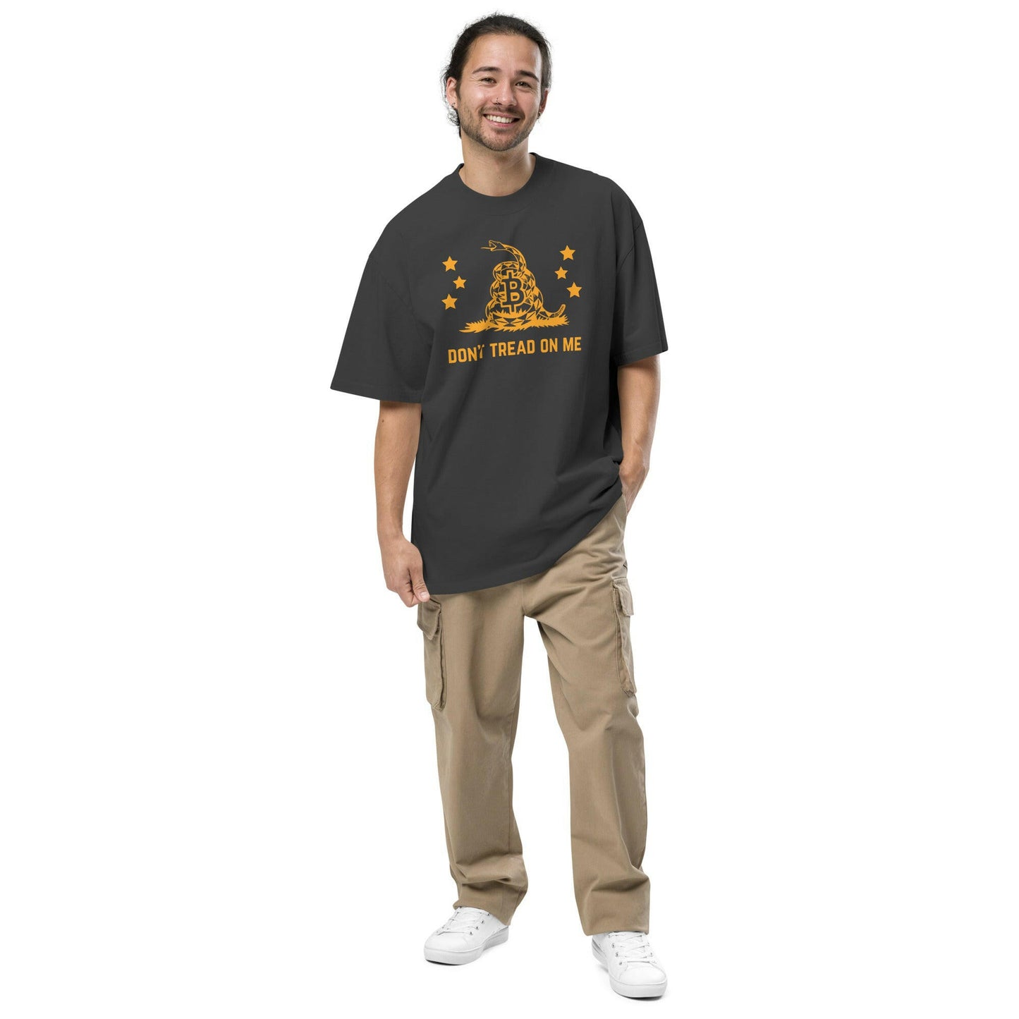 DON'T TREAD / Oversized Faded Bitcoin T-Shirt - SVRN_T - The Orange Habit