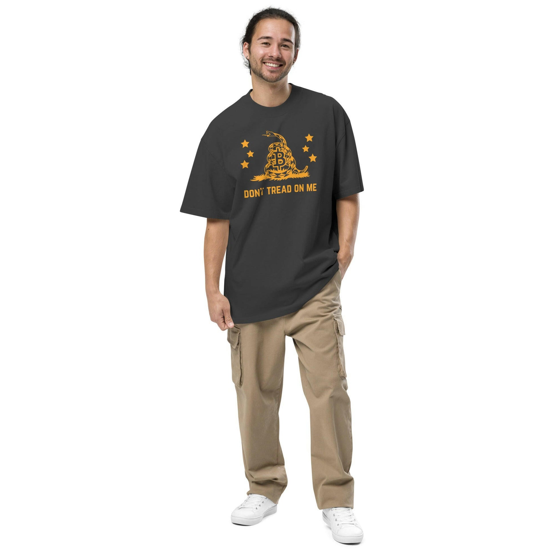 DON'T TREAD / Oversized Faded Bitcoin T-Shirt - SVRN_T - The Orange Habit