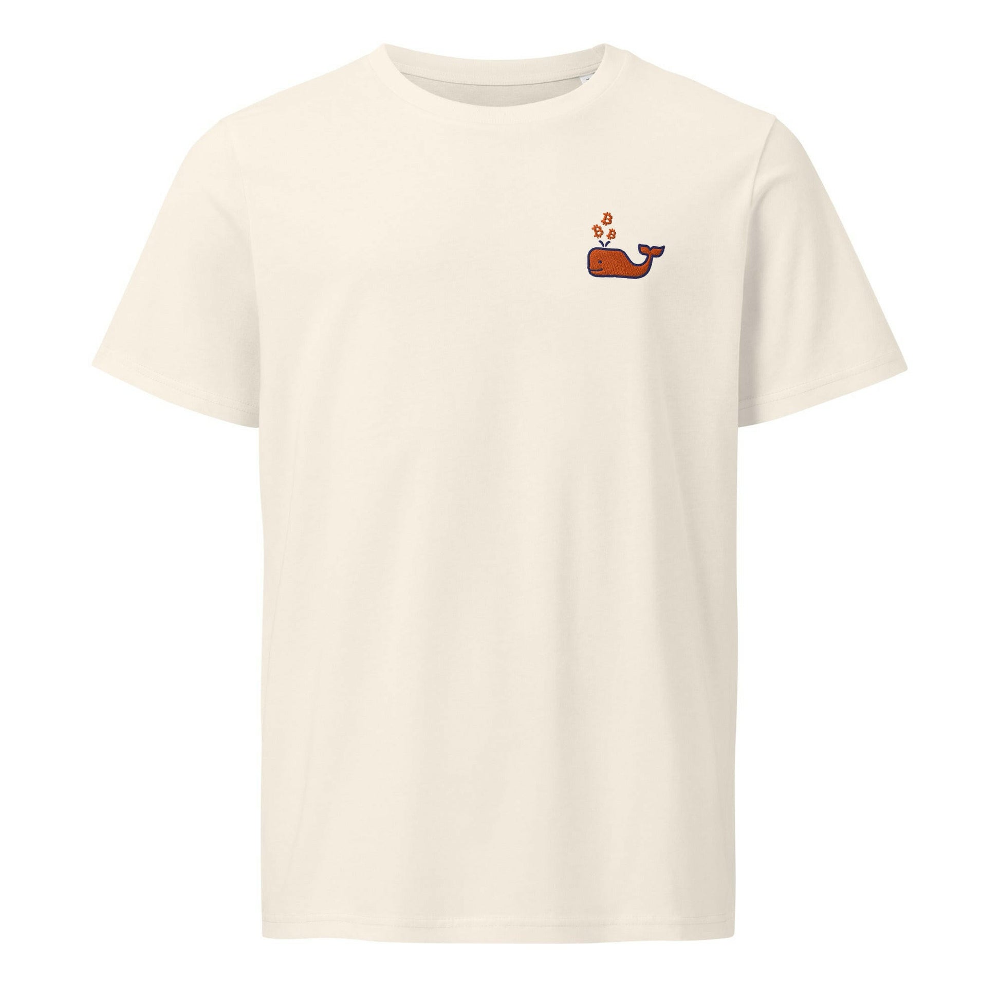 Bitcoin Whale / Embroidered Organic Tee - SVRN_T - The Orange Habit