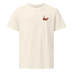 Bitcoin Whale / Embroidered Organic Tee - SVRN_T - The Orange Habit