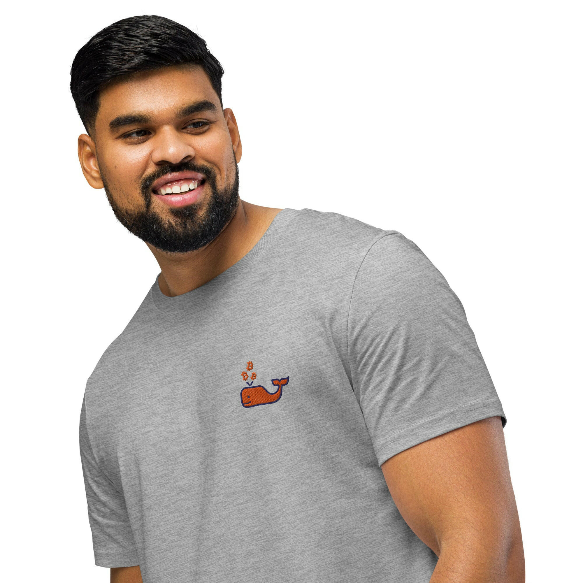 Bitcoin Whale / Embroidered Organic Tee - SVRN_T - The Orange Habit