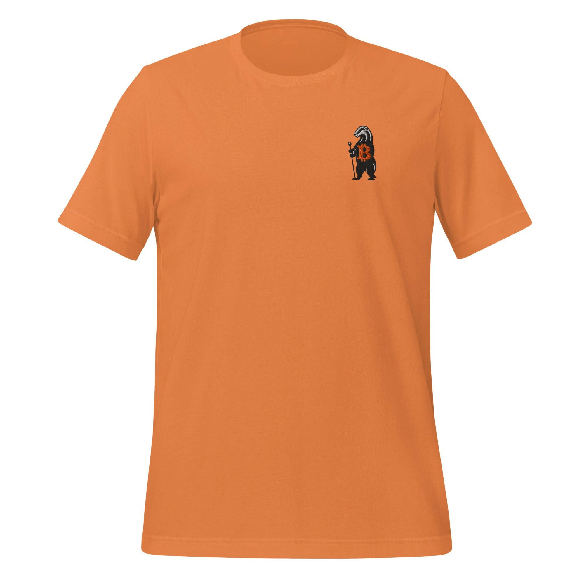 HONEY BADGER - Orange B / Embroidered Bitcoin T-Shirt - SVRN_T - The Orange Habit