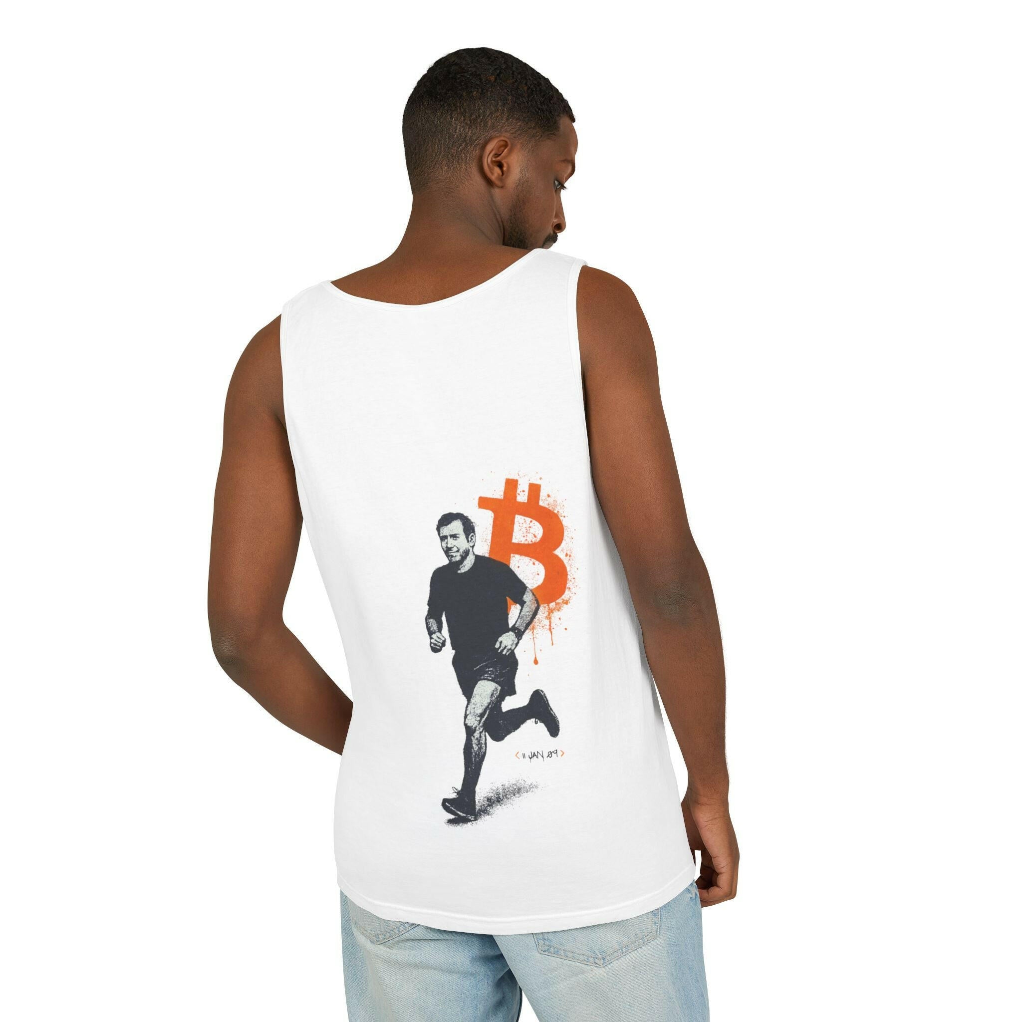 Running Bitcoin / Bitcoin Tank Top - SVRN_T - The Orange Habit