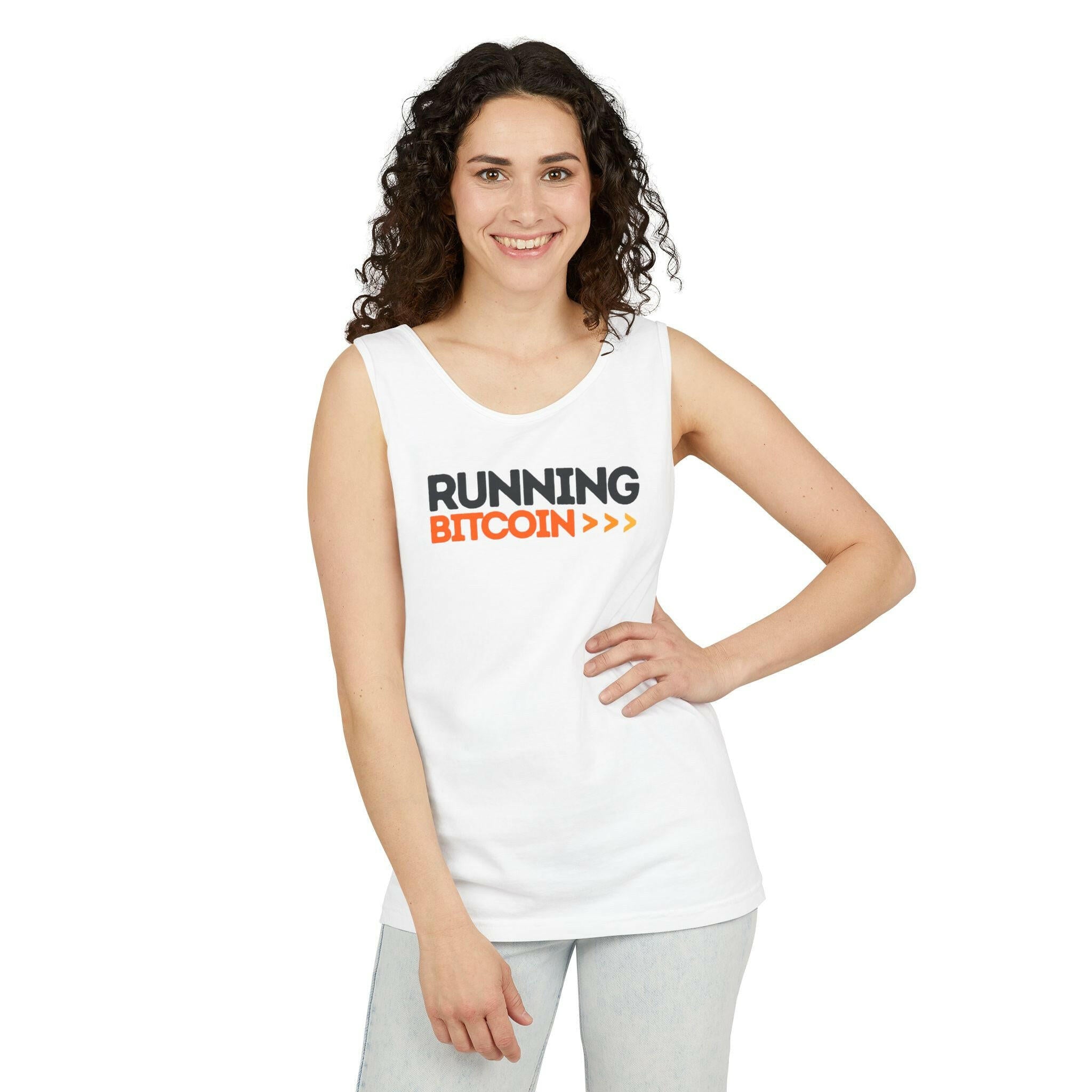 Running Bitcoin / Bitcoin Tank Top - SVRN_T - The Orange Habit