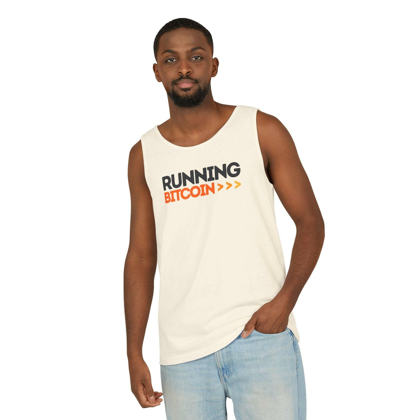 Running Bitcoin / Bitcoin Tank Top - SVRN_T - The Orange Habit