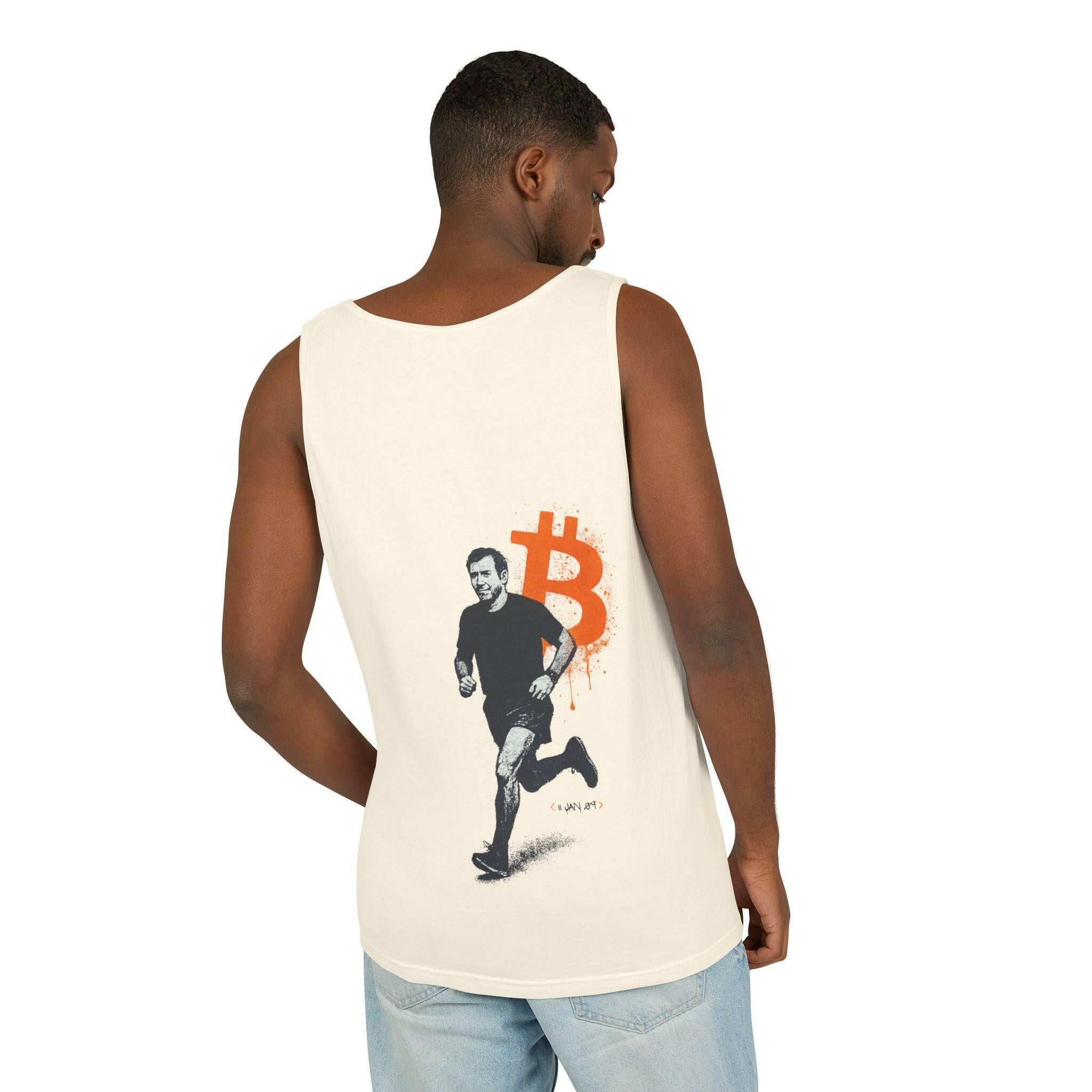 Running Bitcoin / Bitcoin Tank Top - SVRN_T - The Orange Habit