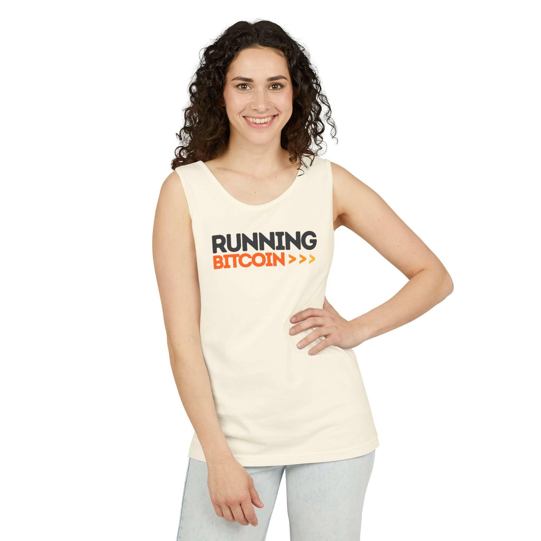 Running Bitcoin / Bitcoin Tank Top - SVRN_T - The Orange Habit