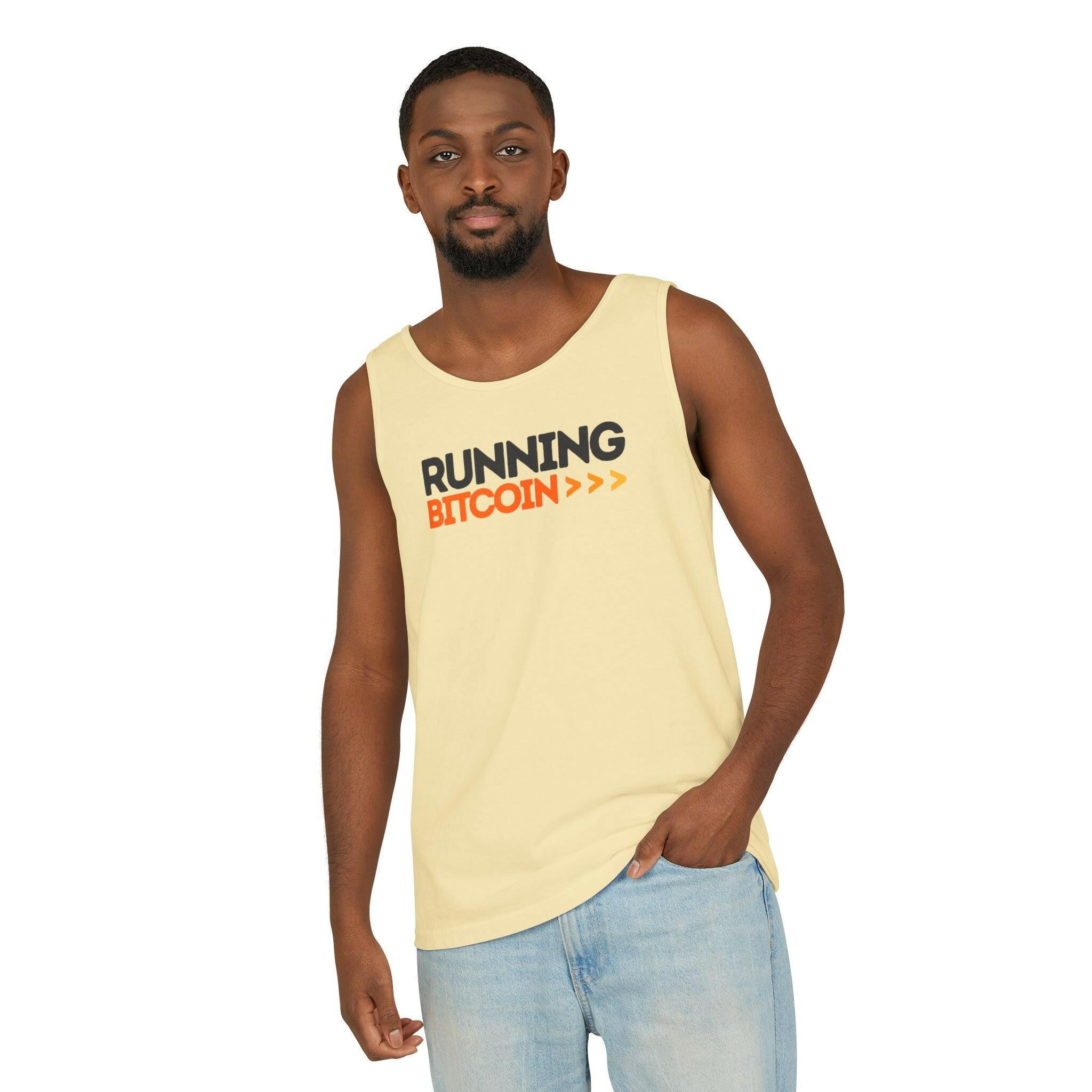 Running Bitcoin / Bitcoin Tank Top - SVRN_T - The Orange Habit
