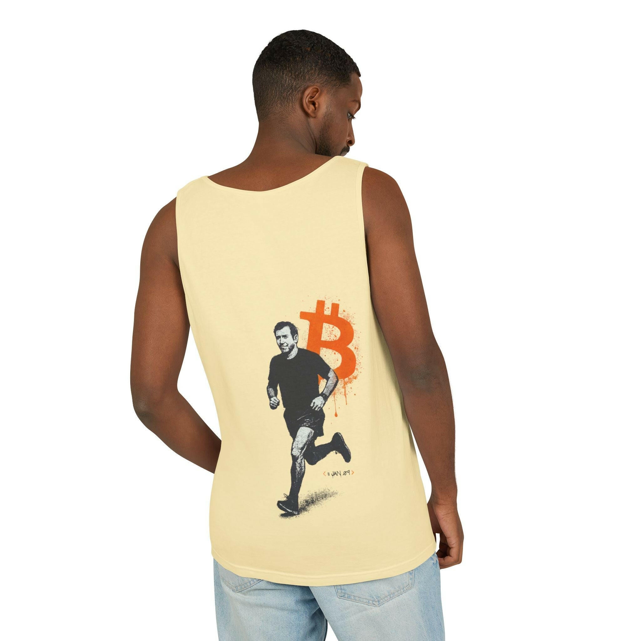 Running Bitcoin / Bitcoin Tank Top - SVRN_T - The Orange Habit