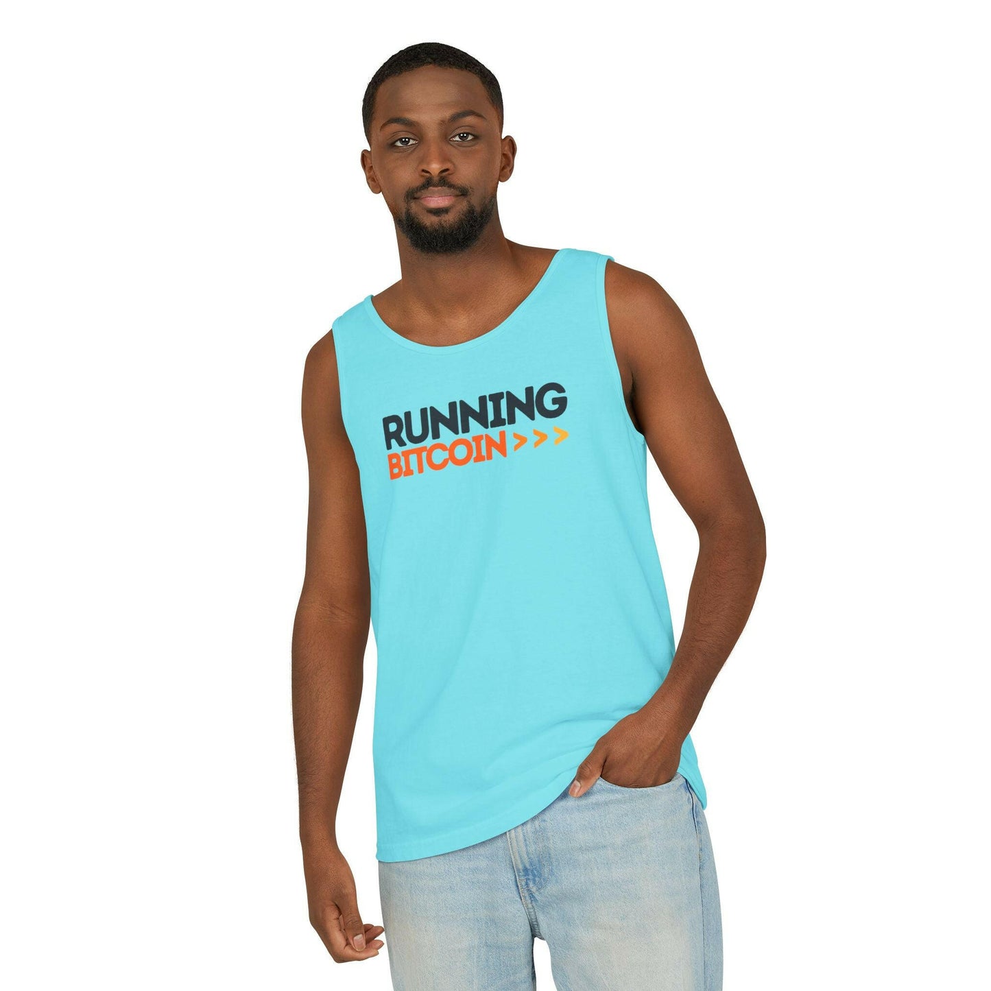 Running Bitcoin / Bitcoin Tank Top - SVRN_T - The Orange Habit