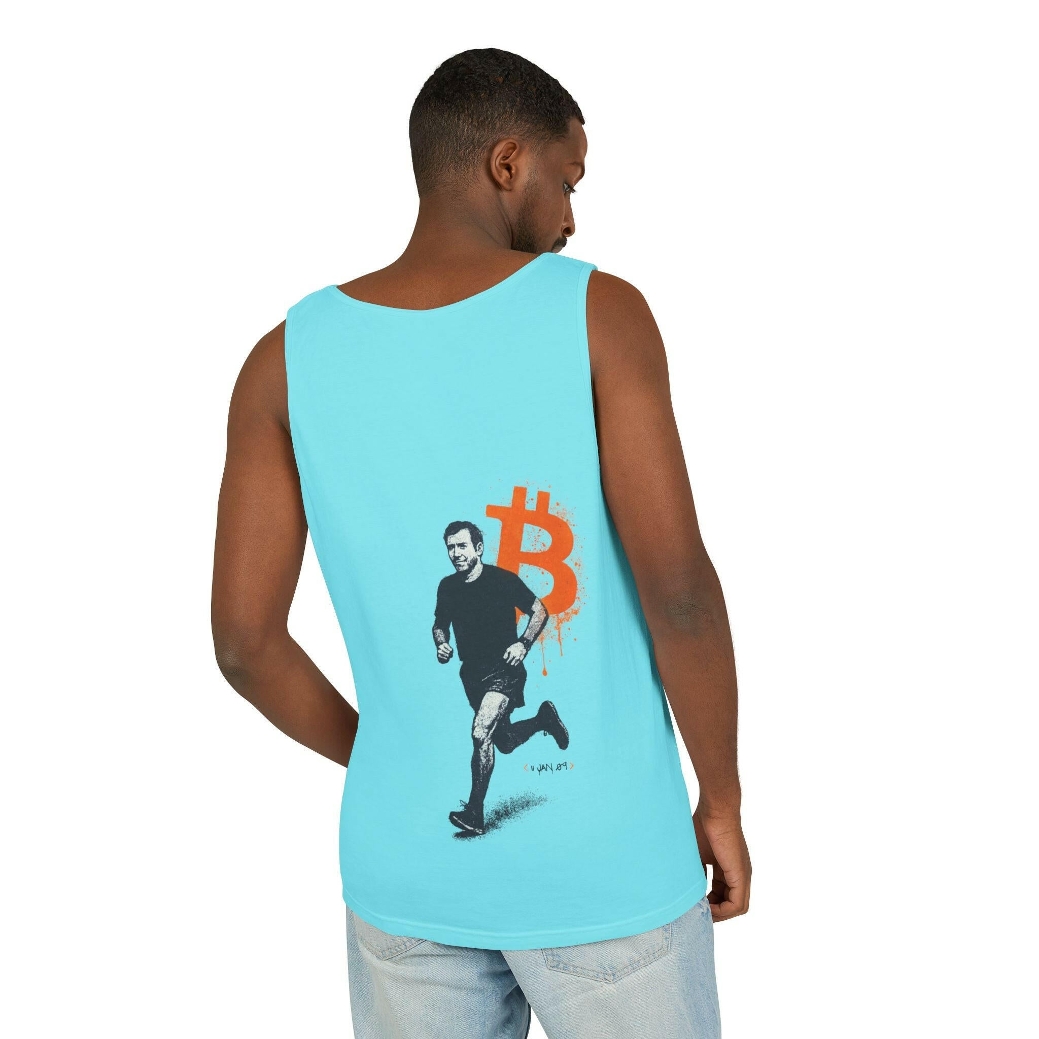 Running Bitcoin / Bitcoin Tank Top - SVRN_T - The Orange Habit