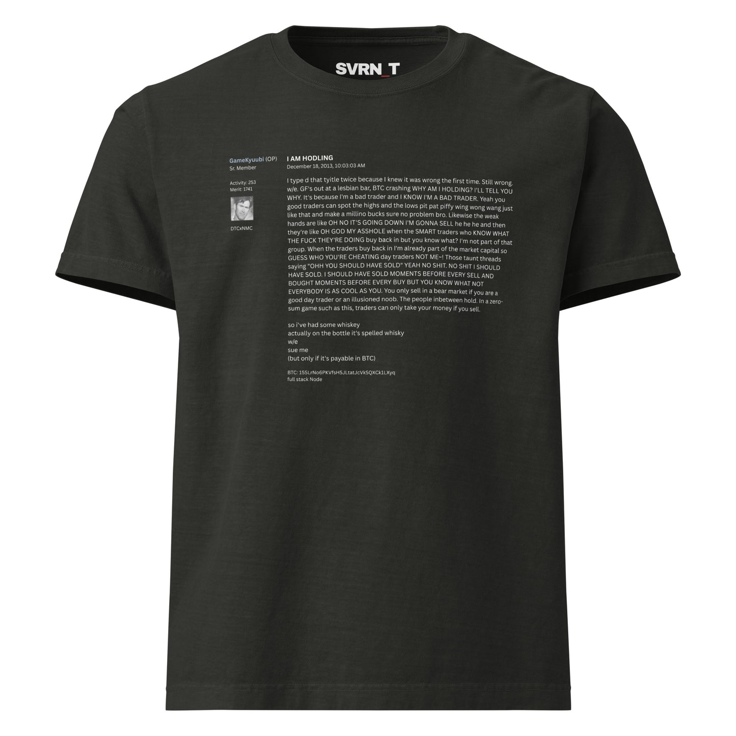 I'm Hodling / Oversized Bitcoin T-Shirt - SVRN_T - The Orange Habit