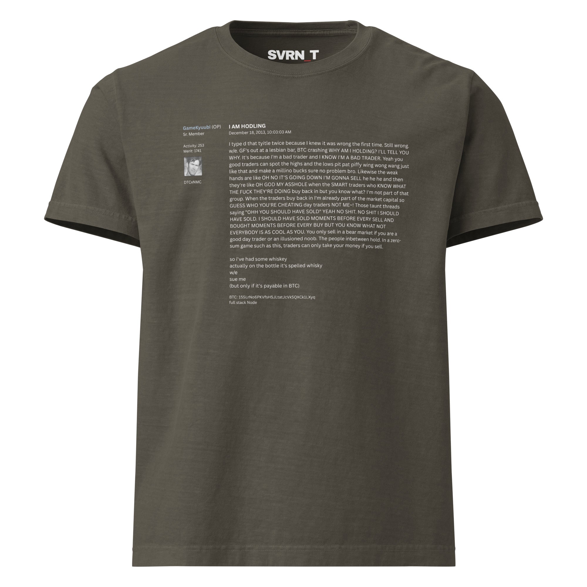 I'm Hodling / Oversized Bitcoin T-Shirt - SVRN_T - The Orange Habit