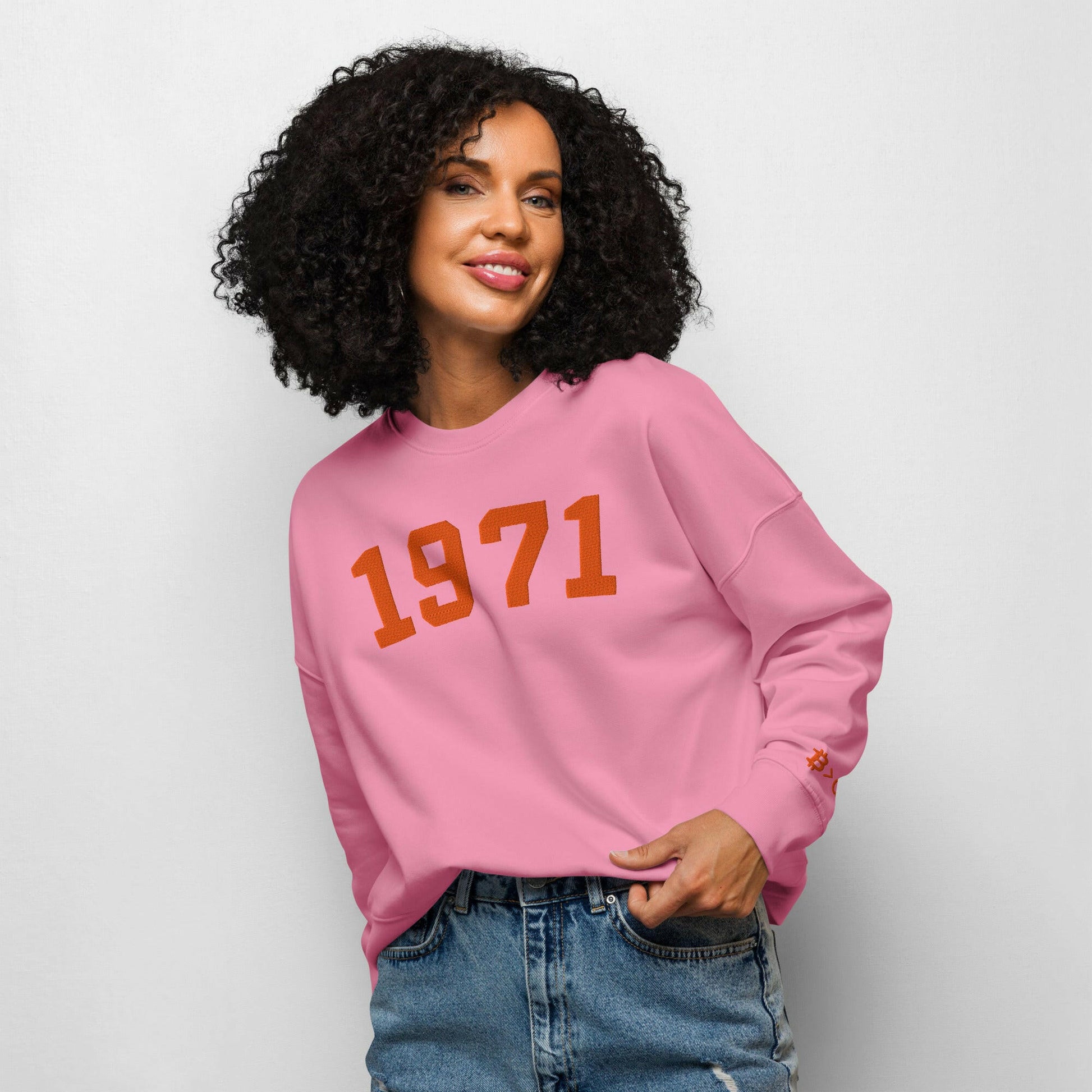 1971 / Womens Organic Bitcoin Sweatshirt - SVRN_T Woman - The Orange Habit