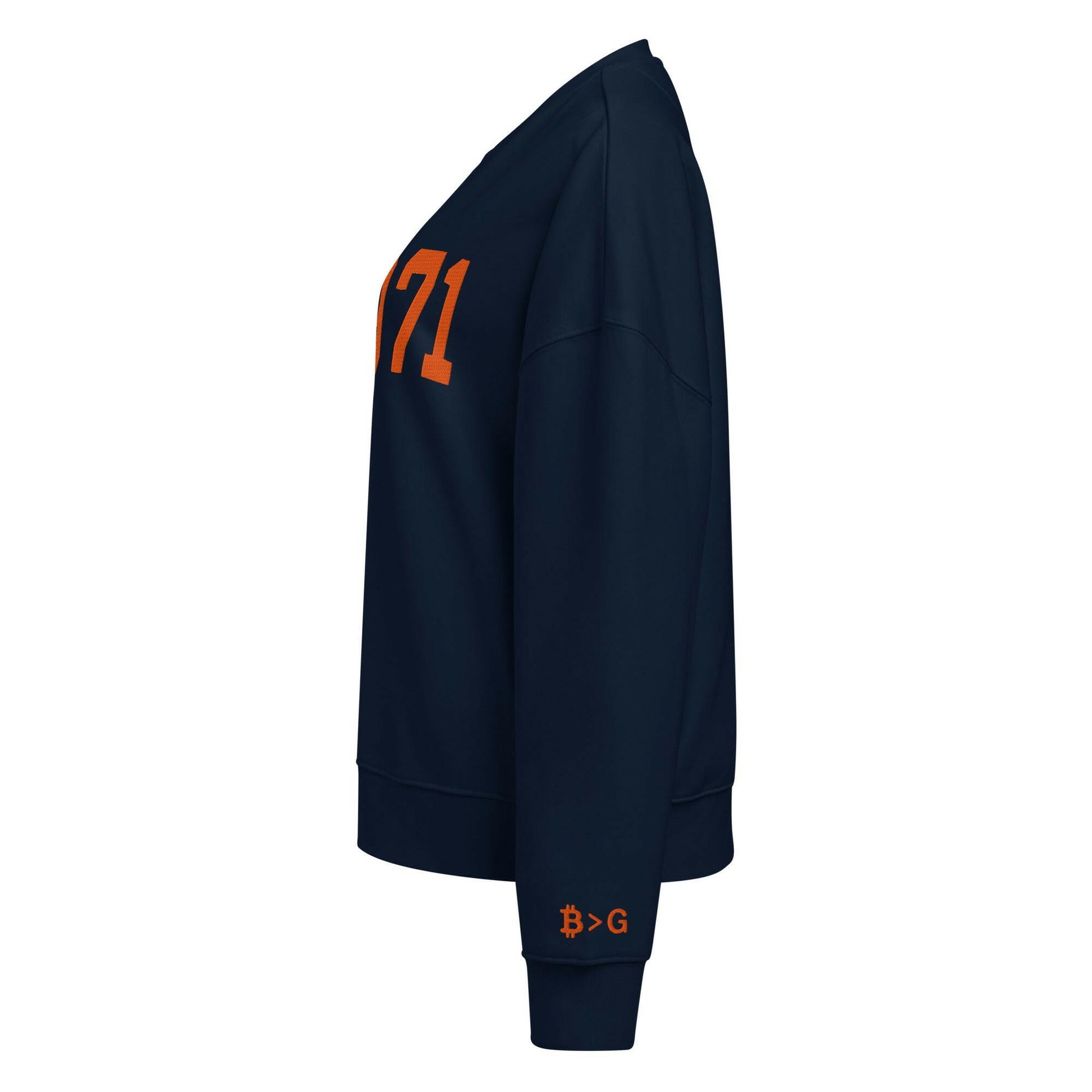 1971 / Womens Organic Bitcoin Sweatshirt - SVRN_T Woman - The Orange Habit