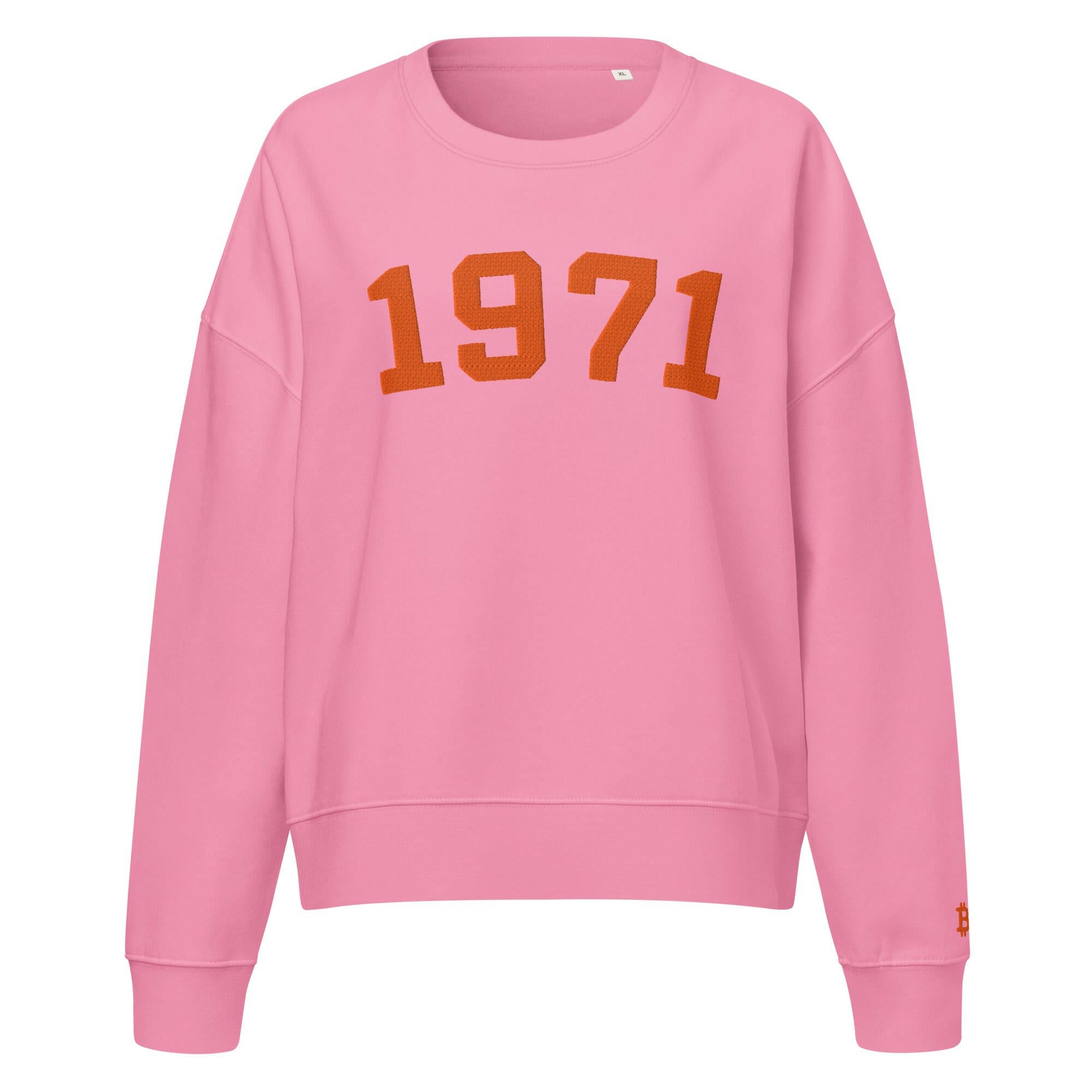 1971 / Womens Organic Bitcoin Sweatshirt - SVRN_T Woman - The Orange Habit