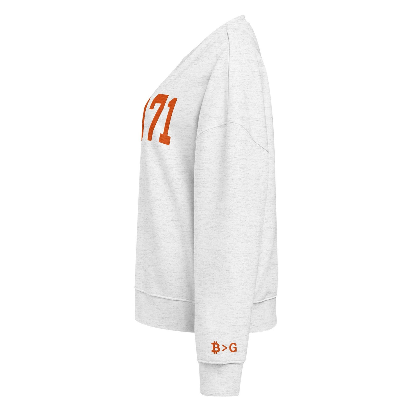 1971 / Womens Organic Bitcoin Sweatshirt - SVRN_T Woman - The Orange Habit