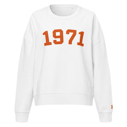 1971 / Womens Organic Bitcoin Sweatshirt - SVRN_T Woman - The Orange Habit