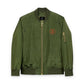 Green Unisex Bitcoin Bomber Jacket with Michael Saylor inspired circular Bitcoin B embroidered emblem by SVRNT - The Orange Habit