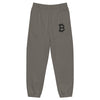 grey bitcoin b sweatpants with black embroidery | the orange habit