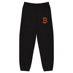 Unisex Bitcoin sweatpants relaxed fit with Orange B logo | The Orange Habit