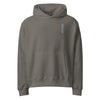 grey bitcoin hoodie with grey embroidered bitcoin logo | the orange habit