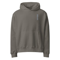 grey bitcoin hoodie with grey embroidered bitcoin logo | the orange habit