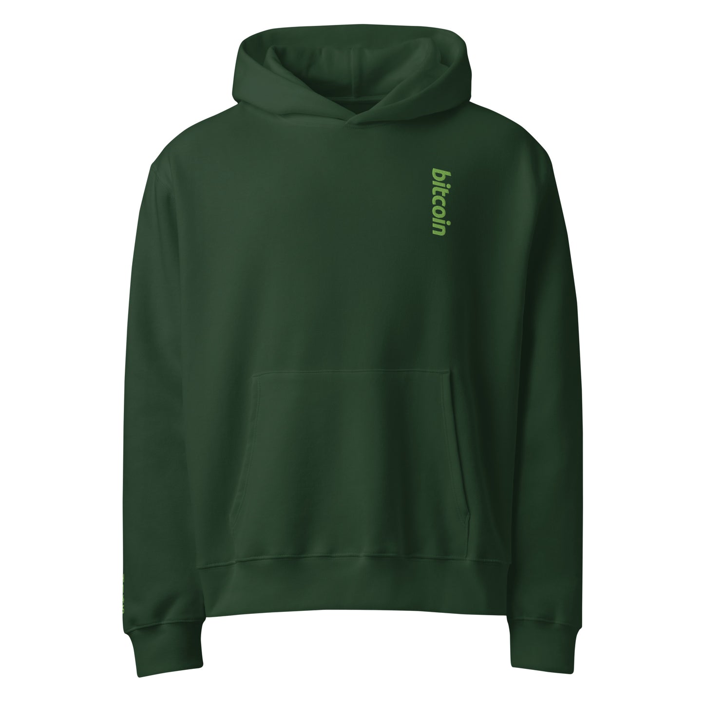 green bitcoin hoodie with green embroidered logo | the orange habit