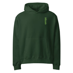 green bitcoin hoodie with green embroidered logo | the orange habit