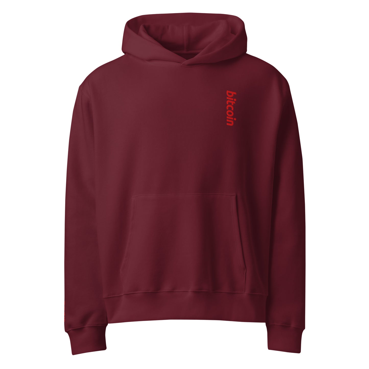 Bitcoin - Red | Oversized Heavyweight Hoodie - The Orange Habit Bitcoin Clothing Store