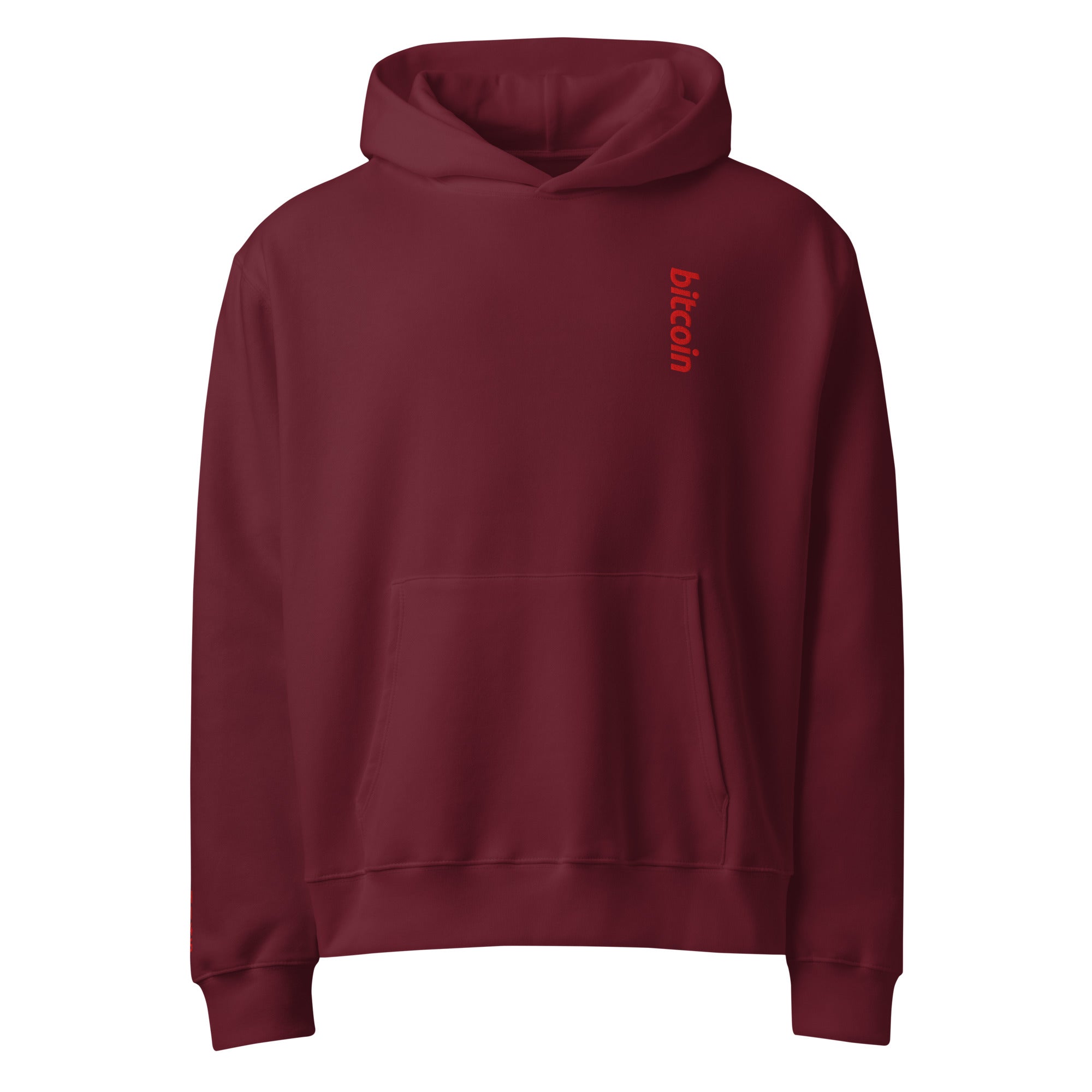 Bitcoin - Red | Oversized Heavyweight Hoodie - The Orange Habit Bitcoin Clothing Store