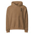 brown hoodie with black bitcoin logo embroidery | the orange habit