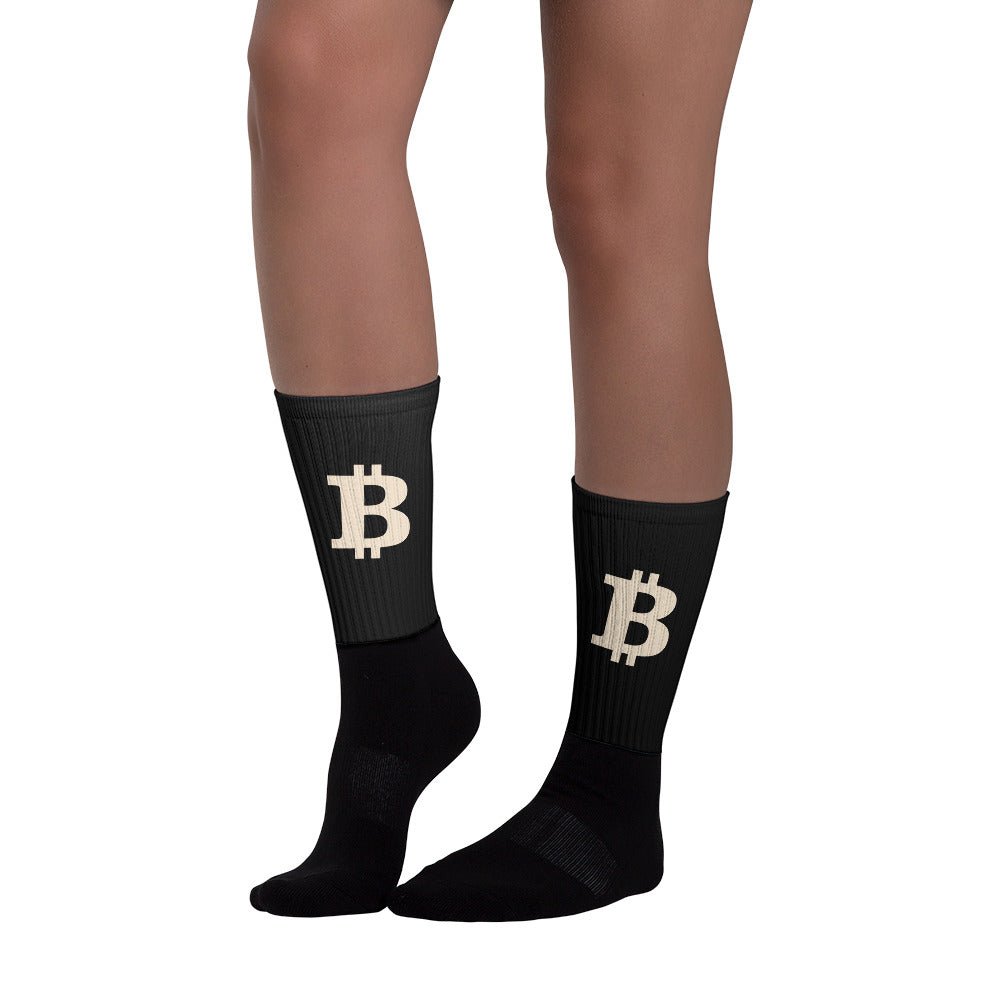 Das B | Bitcoin-Socken in Schwarz und Creme