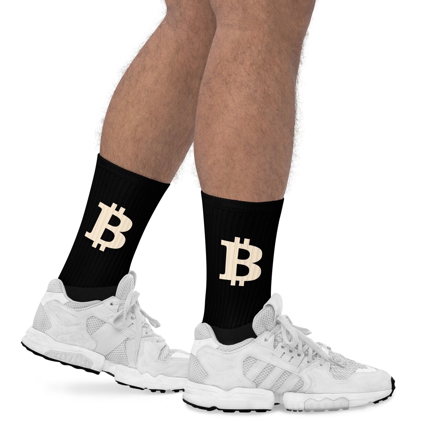 Das B | Bitcoin-Socken in Schwarz und Creme