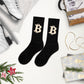 Das B | Bitcoin-Socken in Schwarz und Creme