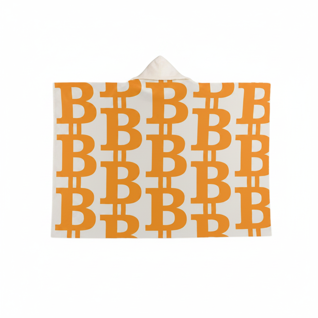 Bitcoin 'B' Kapuzen-Sherpa-Bitcoin-Decke