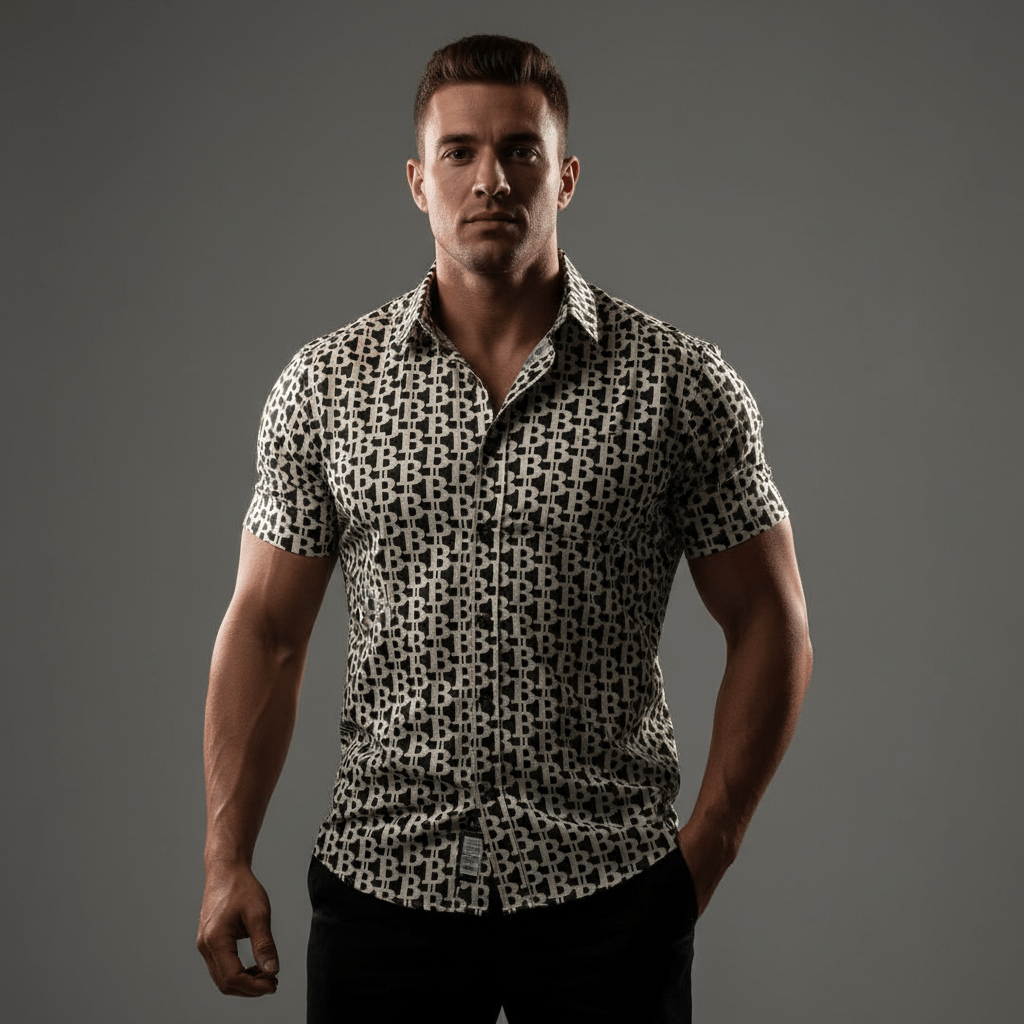 The B | Mens Cotton Slub Bitcoin Shirt - SVRN Society